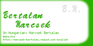 bertalan marcsek business card